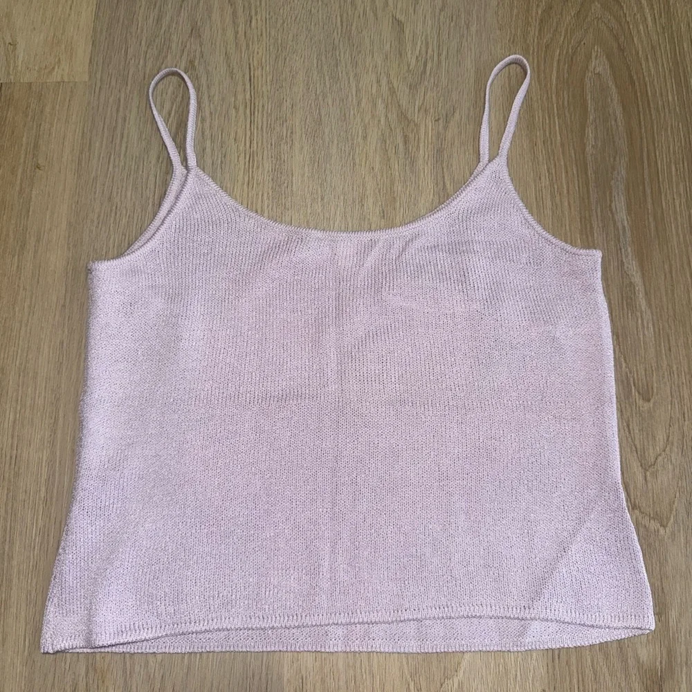 St. John Lavender Knit Spaghetti Strap Tank Top - Size Small - Picture 2 of 5